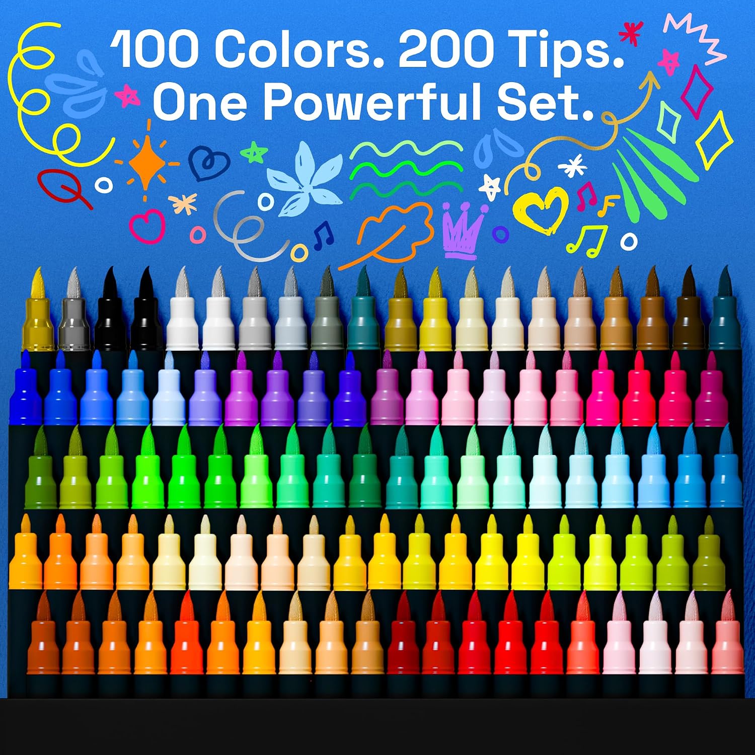 ARTISTRO 100 Acrylic Dual-Tip Glass Marker Pens for Wine Glasses - Image 2