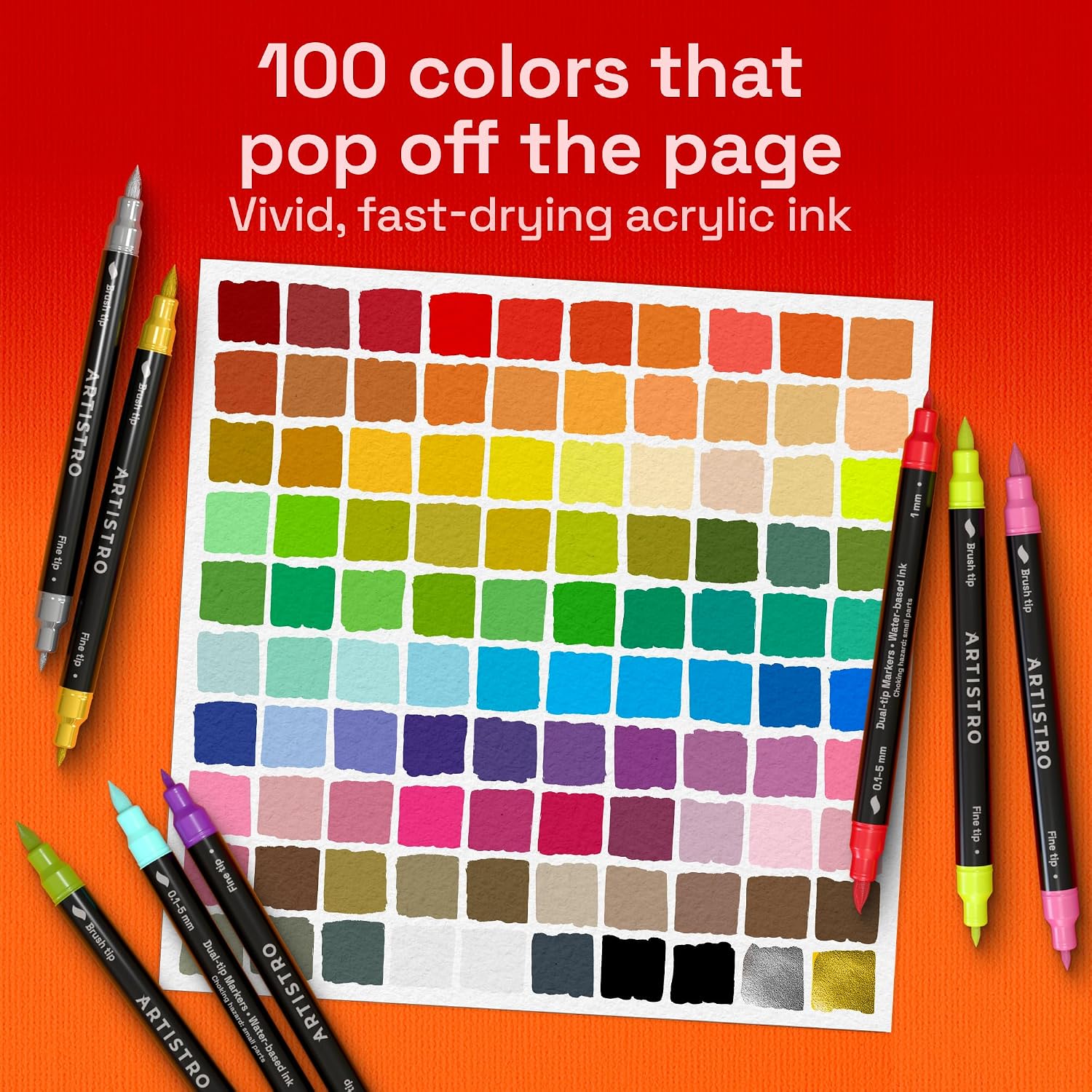ARTISTRO 100 Acrylic Dual-Tip Glass Marker Pens for Wine Glasses - Image 3