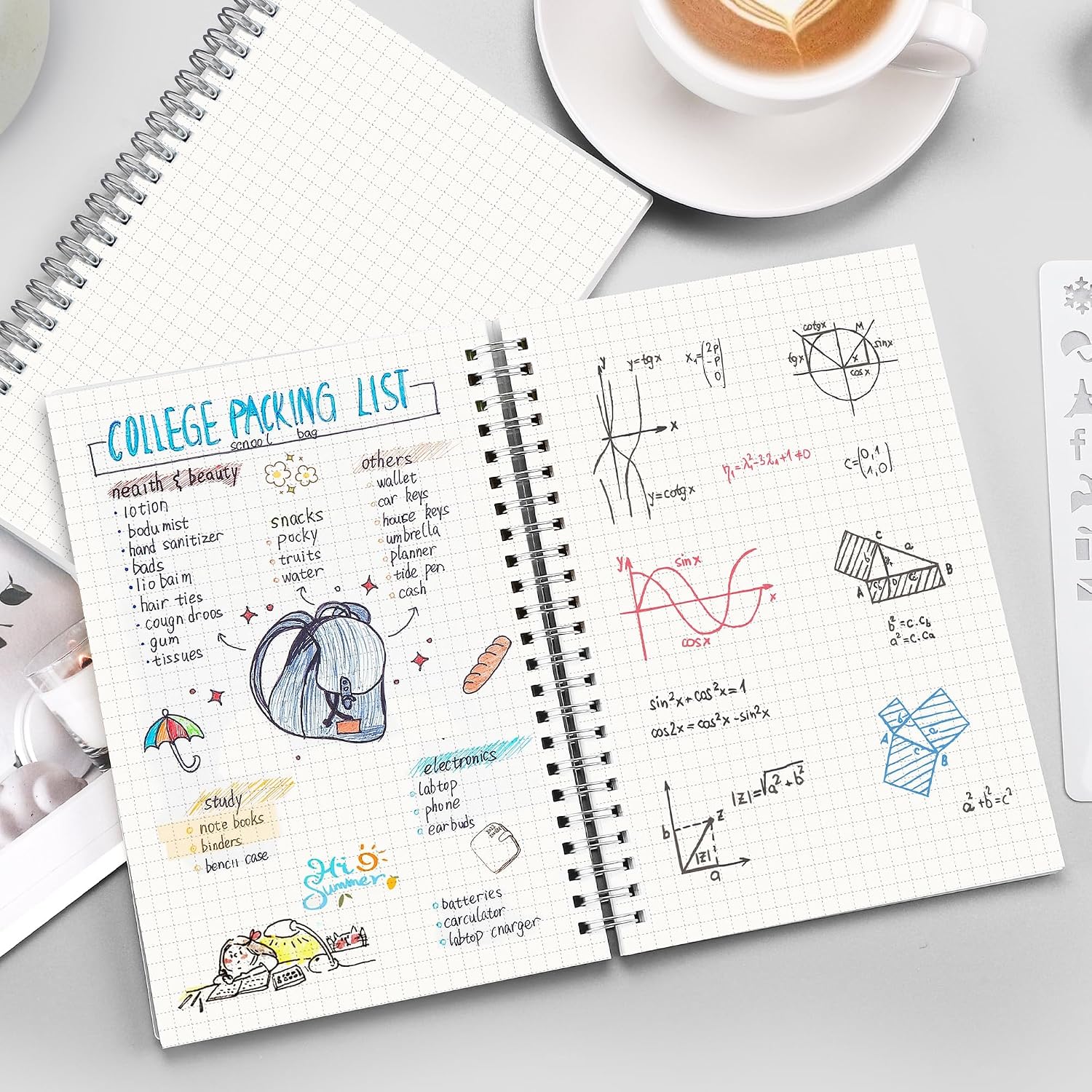 RETTACY Graph Grid Paper Notebook, 160 Pages per Pack, A5 (5.7'' × 8.3'') - Image 8