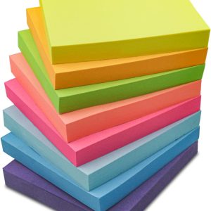 Realzeva Sticky Notes 3x3, Self-Sticky Notes Pad, 8 Pack-100 Sheet/Pad
